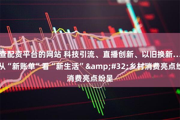 查配资平台的网站 科技引流、直播创新、以旧换新……从“新账单”看“新生活” 乡村消费亮点纷呈